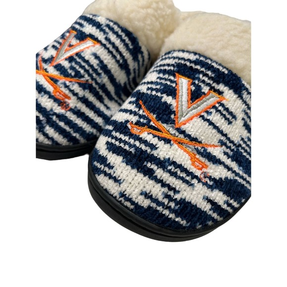 FOCO Women's Virginia NCAA Sherpa Memory Foam Slippers L 9/10 - Picture 2 of 7